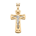 18K Two Tone Gold Crucifix Pendant