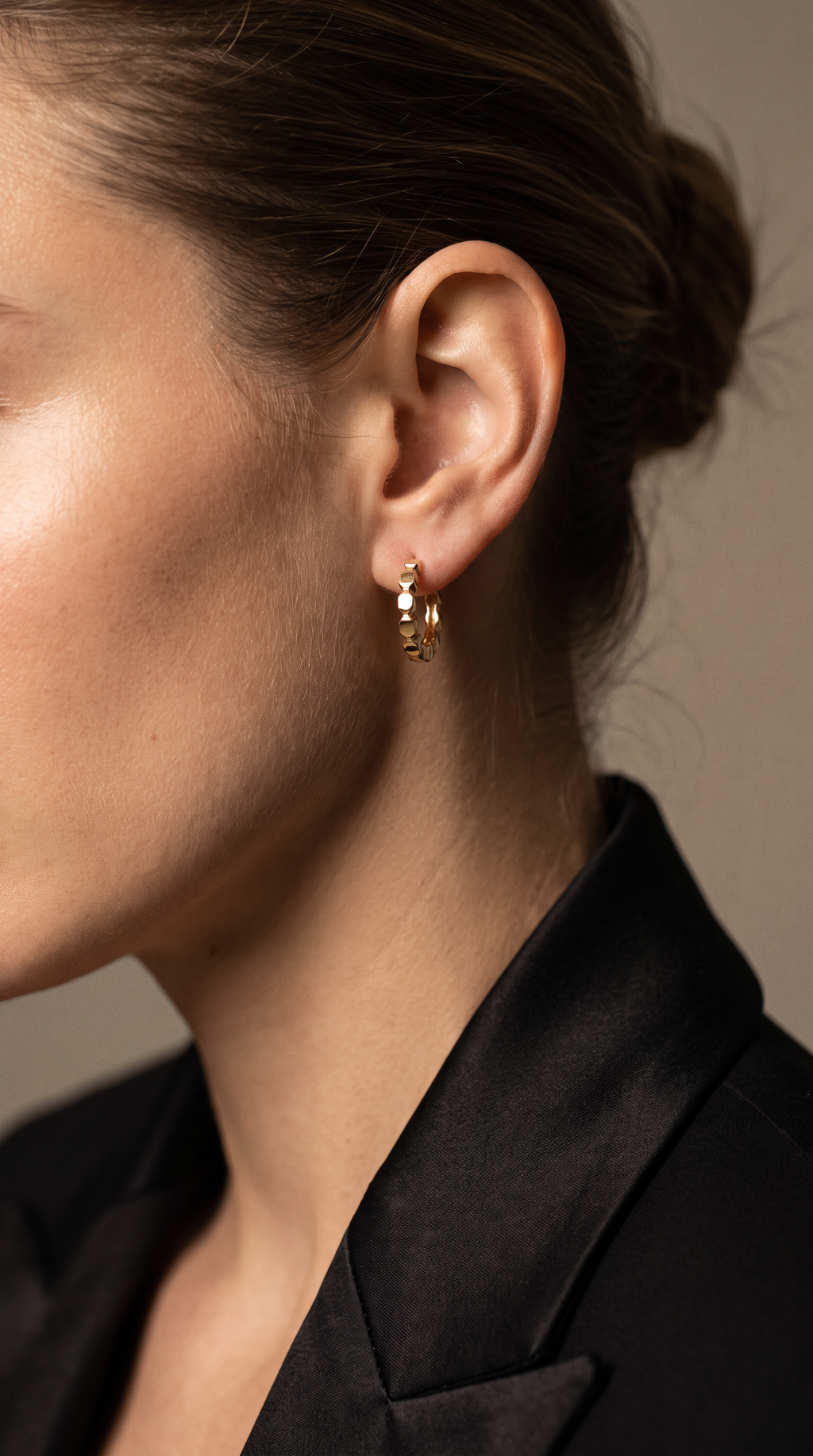 18K Yellow Gold Circle Hoop Earrings