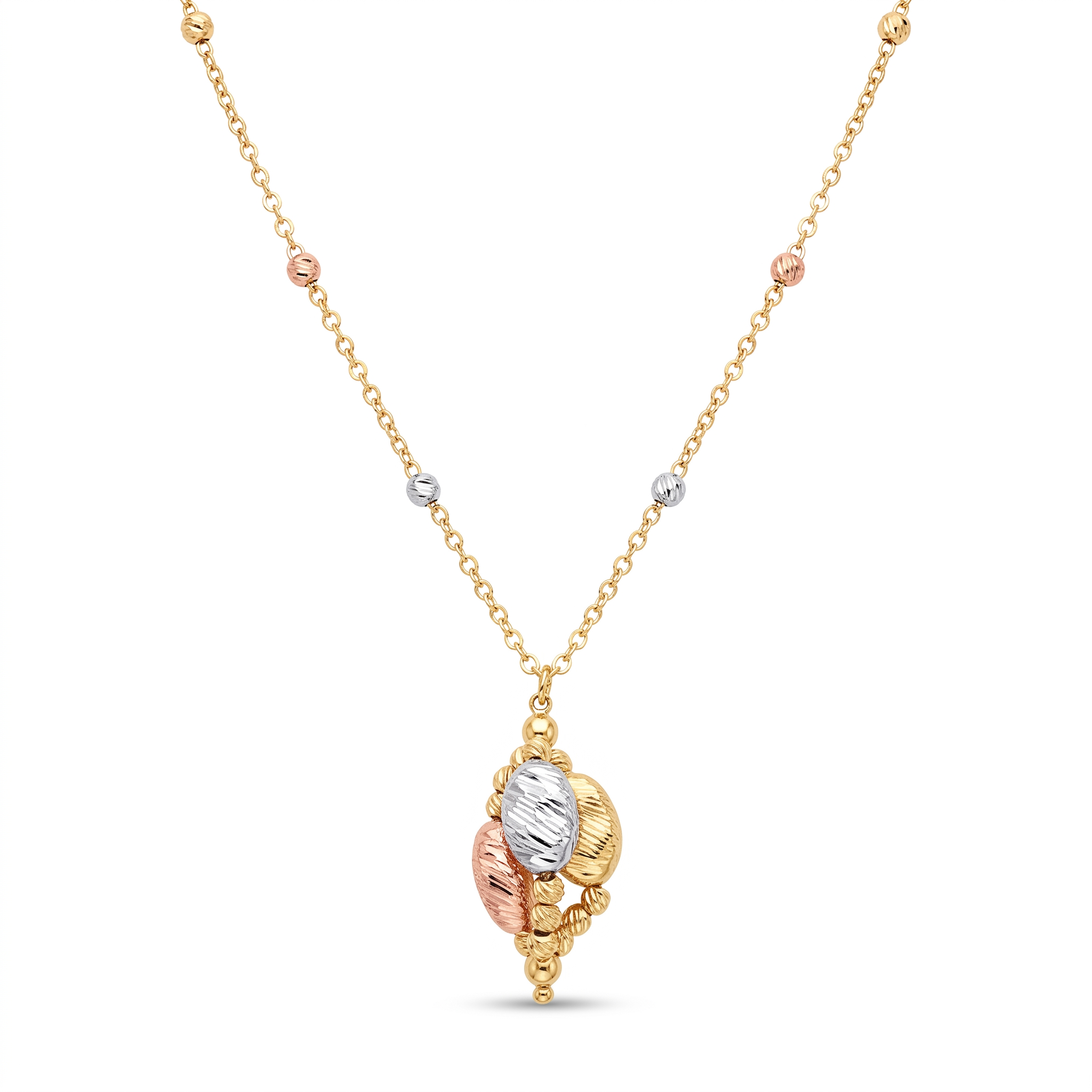 18K Multicolor Gold Chain Necklace