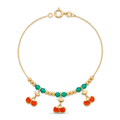 18K Yellow Gold Enamel Gemstone Baby Bracelet