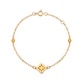 18K Yellow Gold Plaque Enamel Gemstone Baby Bracelet