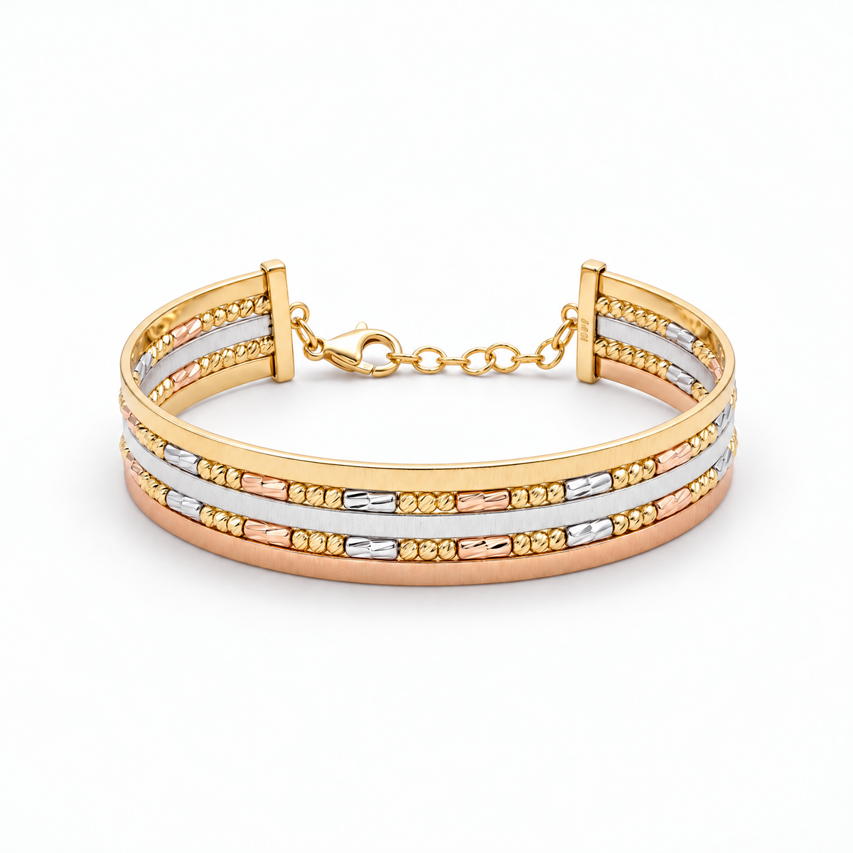 18K Multicolor Gold Bangle Bracelet