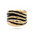 18K Yellow Gold Black Enamel Ring