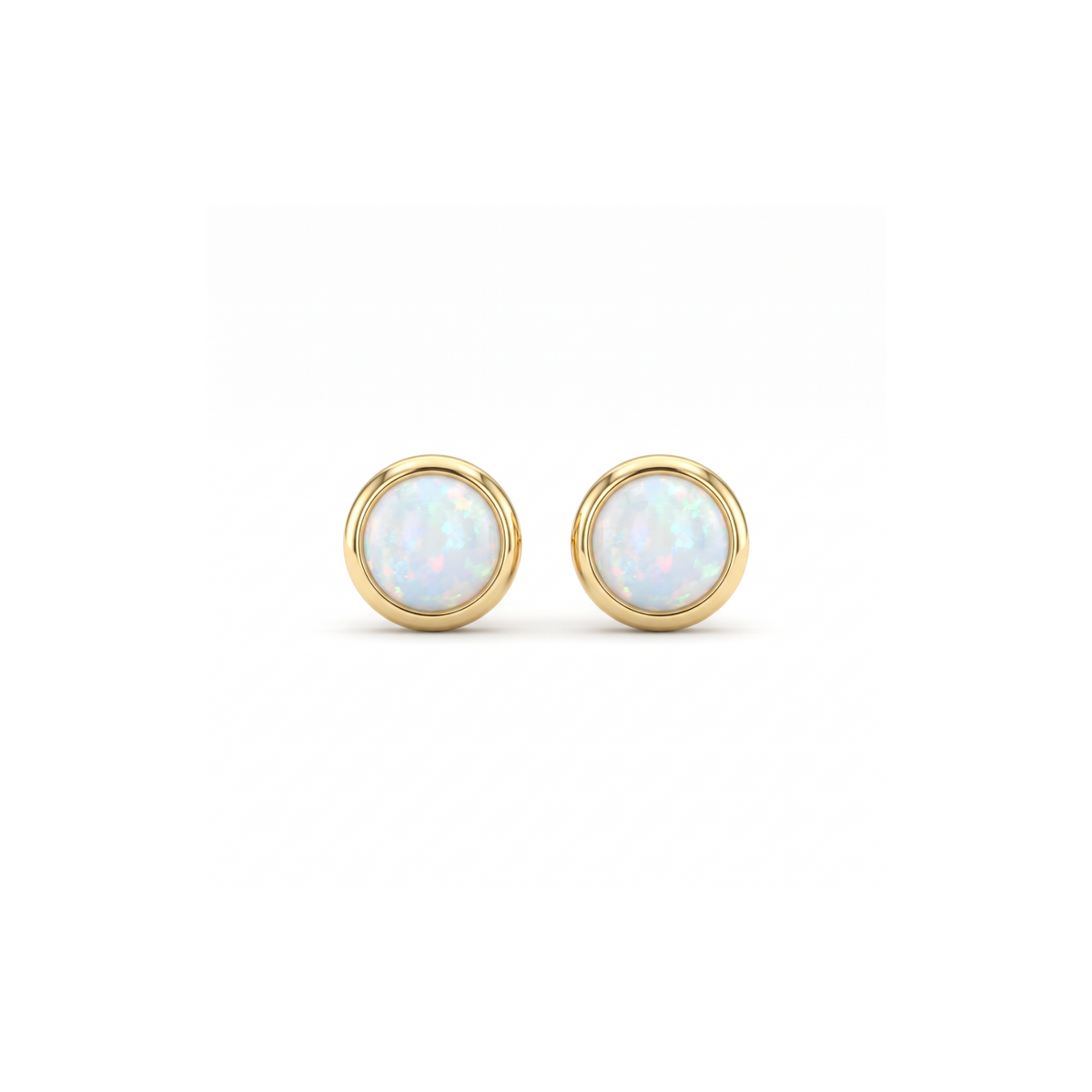 18K Yellow Gold Opal Stud Earring