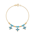 18K Yellow Gold Enamel Gemstone Baby Bracelet
