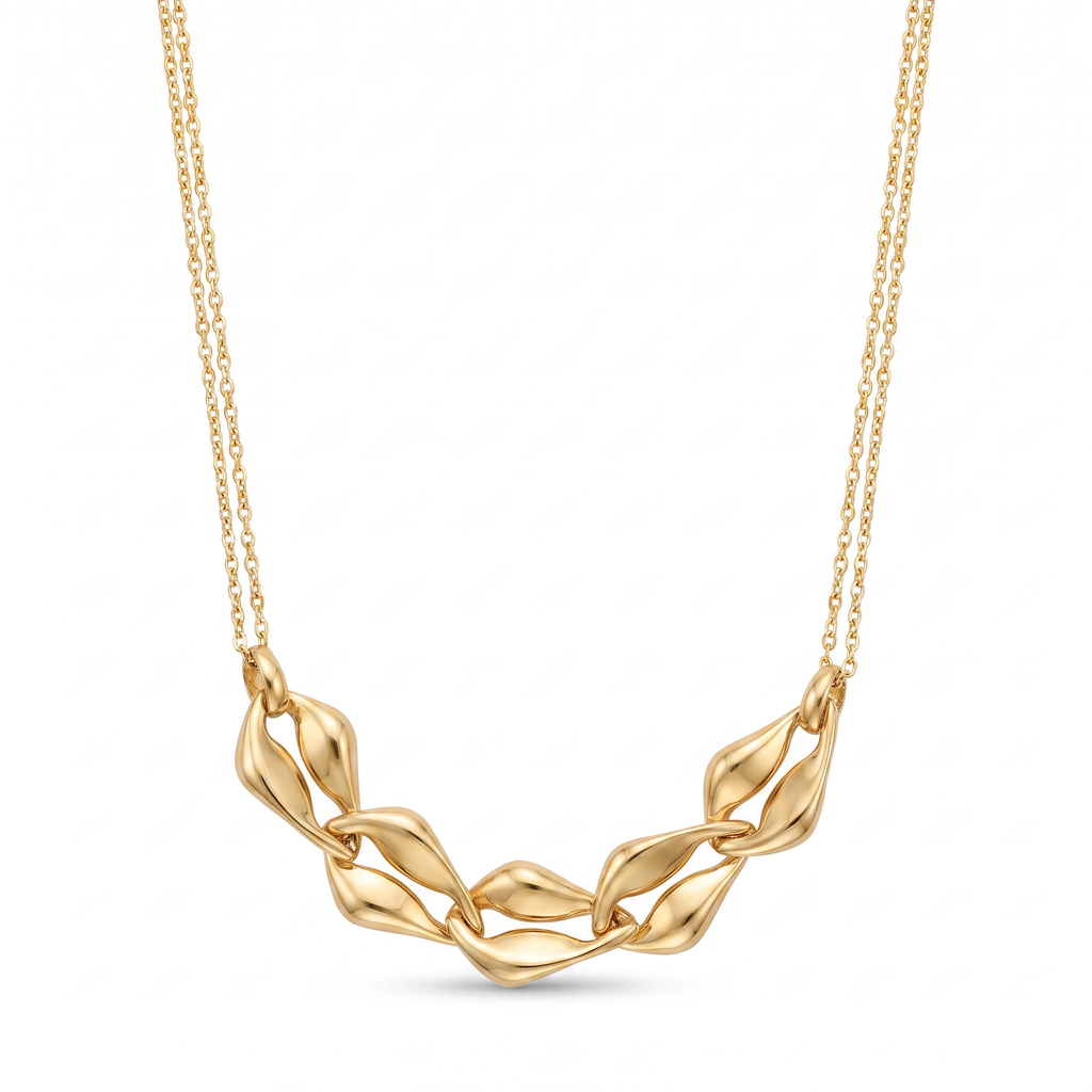 18K Yellow Gold Reversible Double Chain Necklace