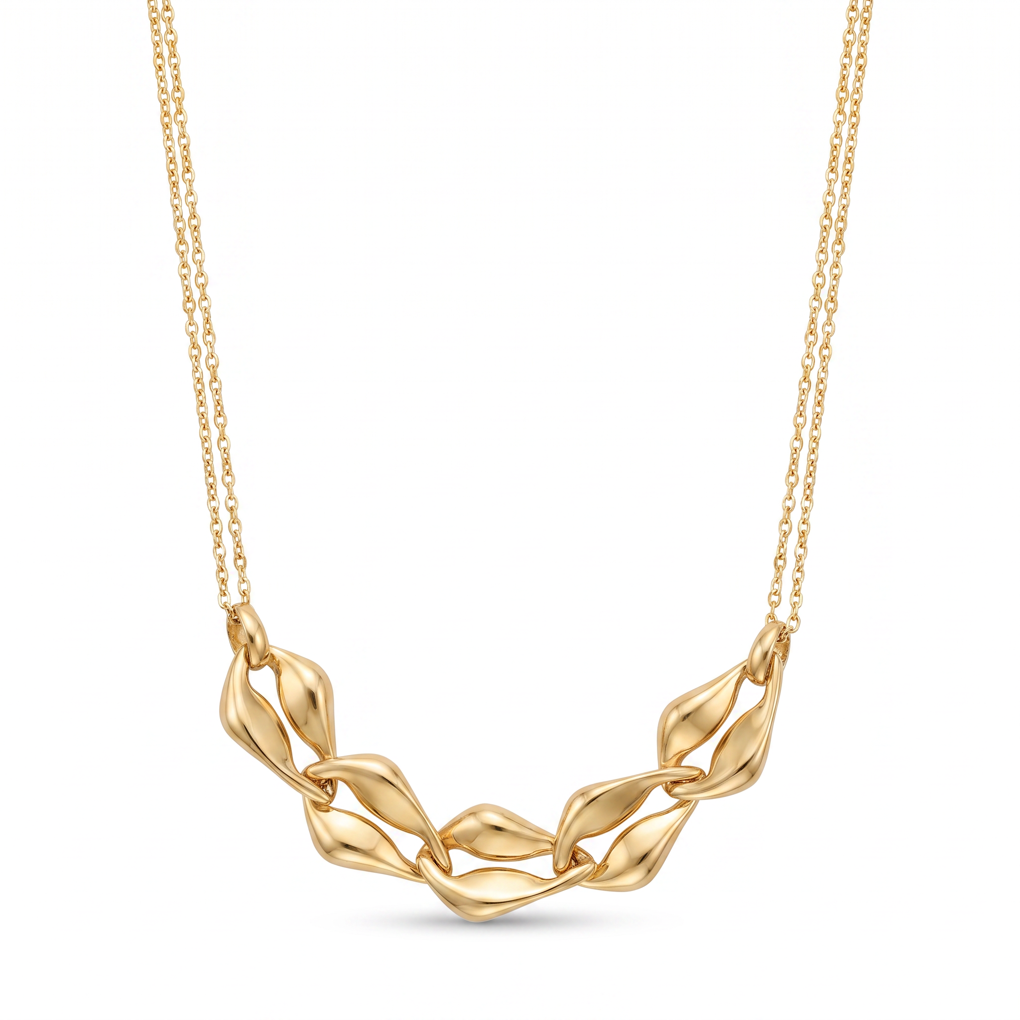 18K Yellow Gold Reversible Double Chain Necklace