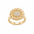18K Yellow Gold Cubic Zirconia Ring