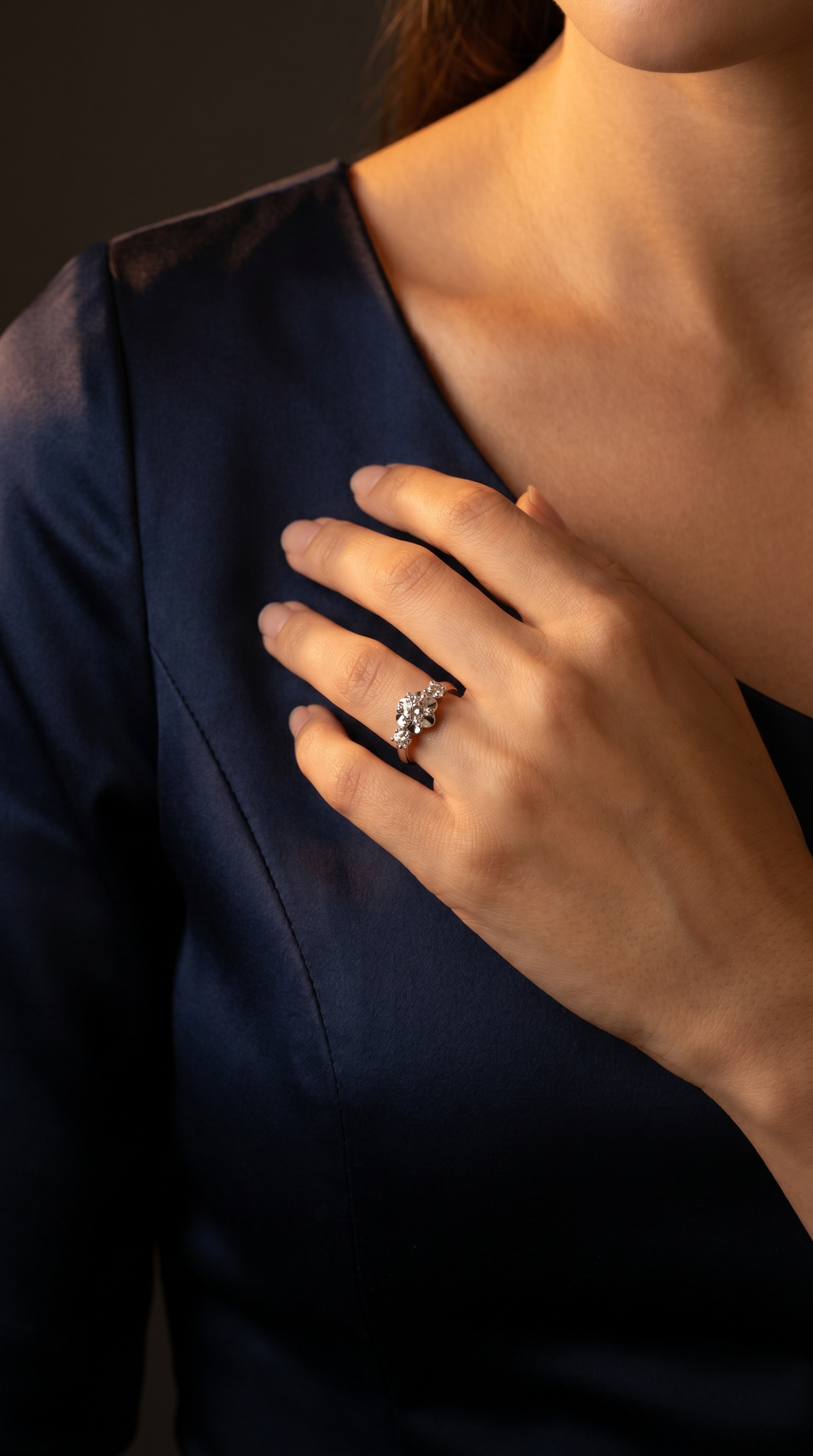 Diamond White Gold Flower Ring