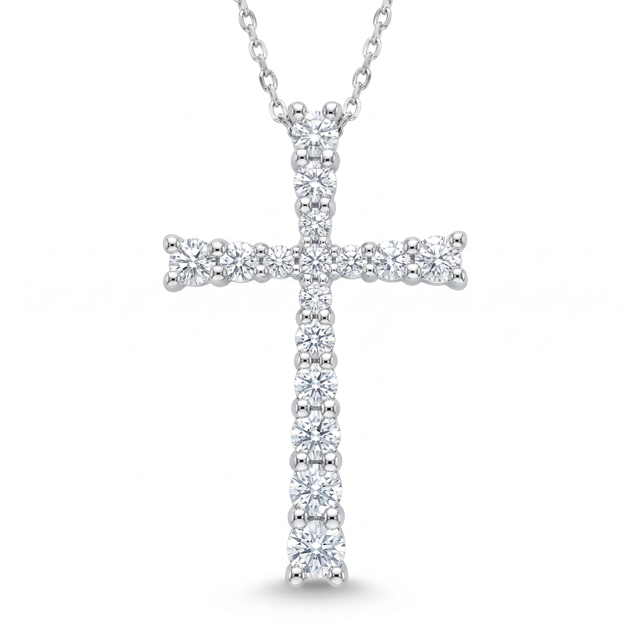 Diamond White Gold Cross Necklace
