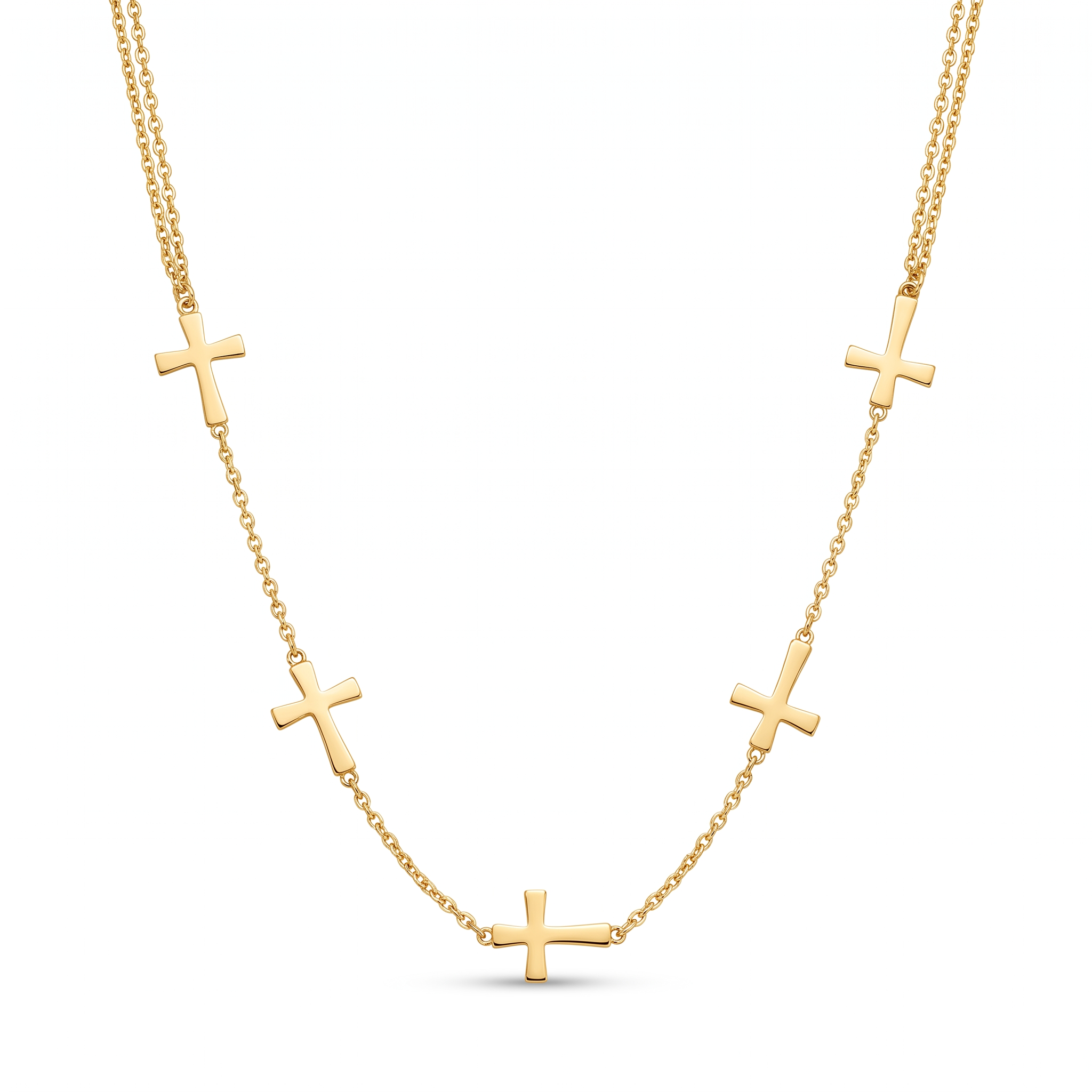 18K Yellow Gold Cross Chain Necklace