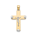 18K Two Tone Gold Crucifix Pendant