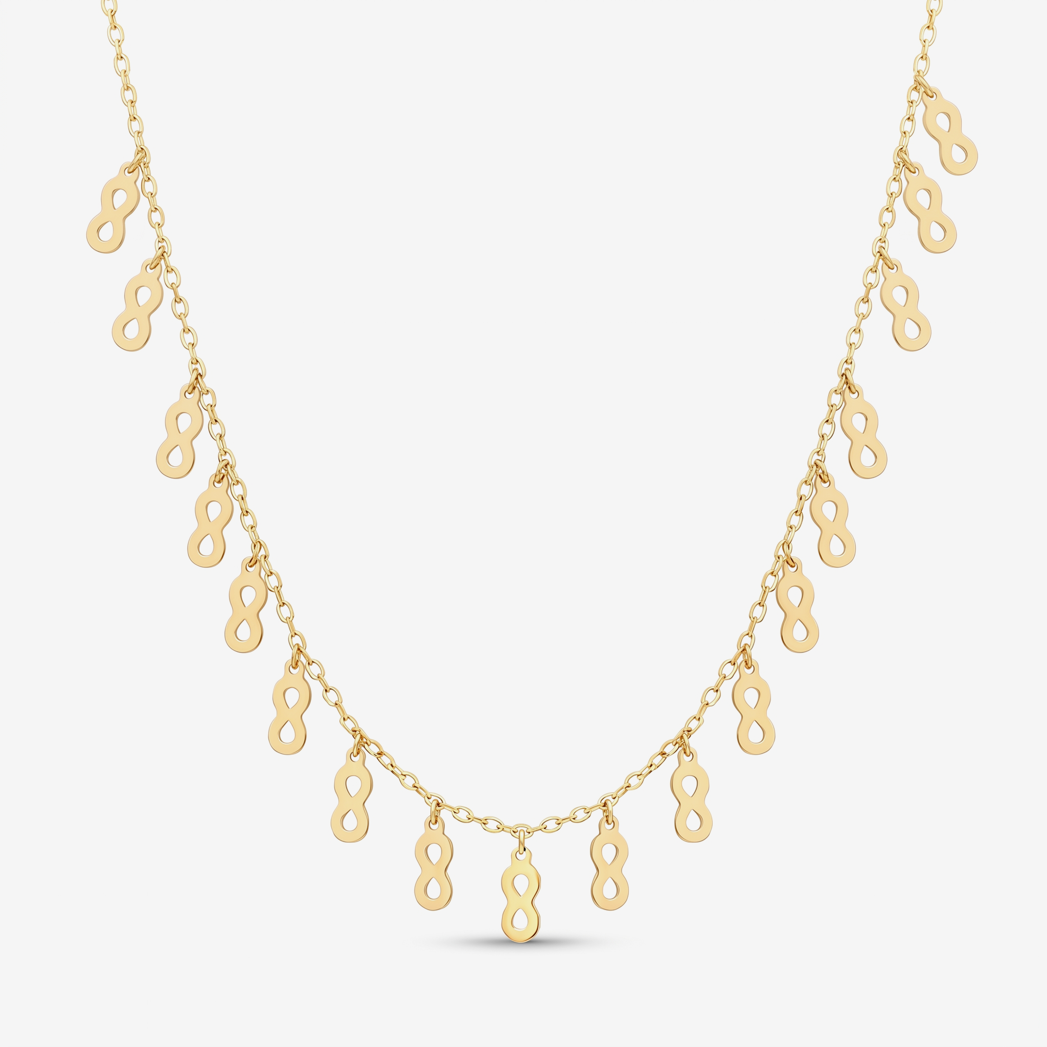 18K Yellow Gold Chain Infinity Necklace
