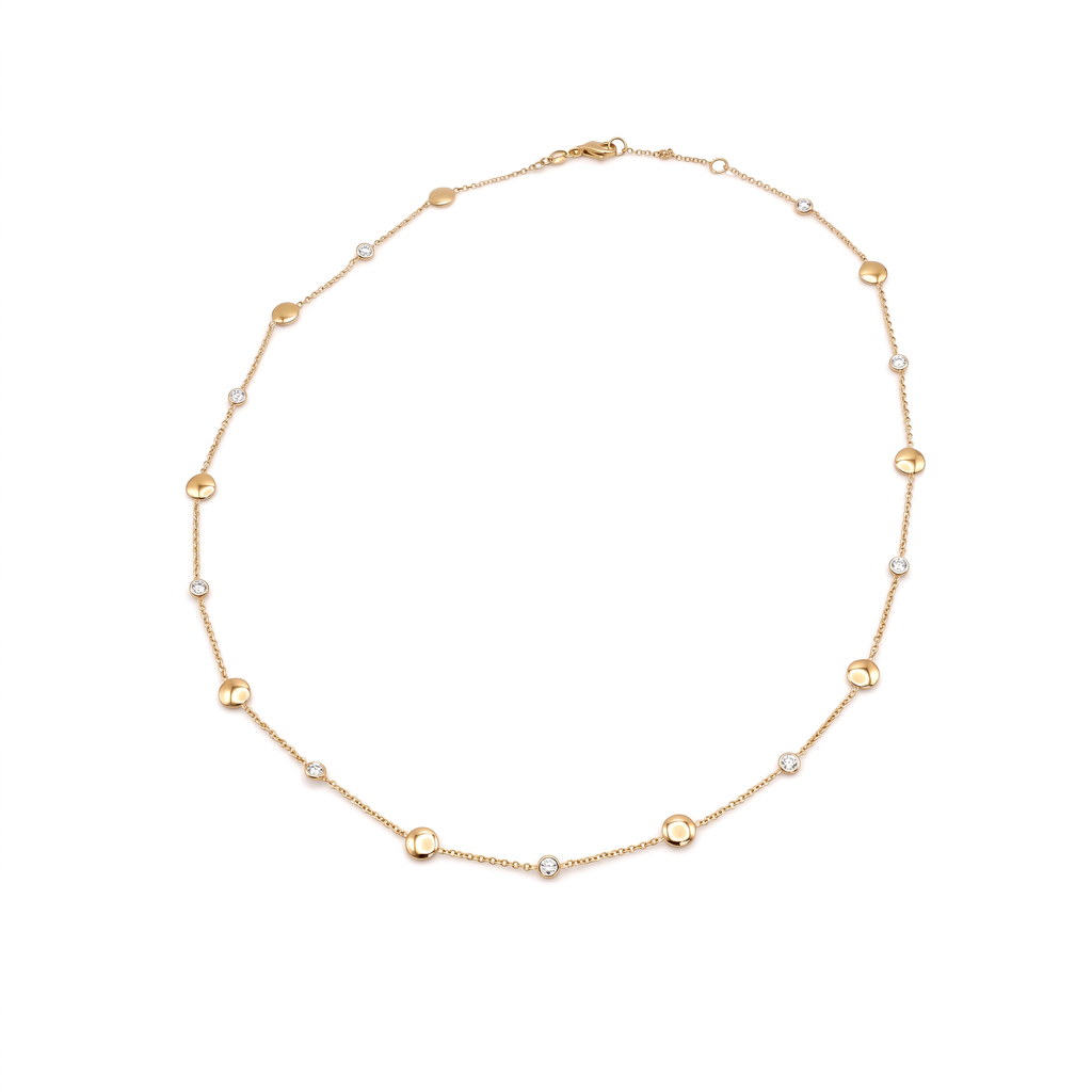 18K Yellow Gold Cubic Zirconia Necklace