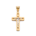 18K Two Tone Gold Cross Pendant