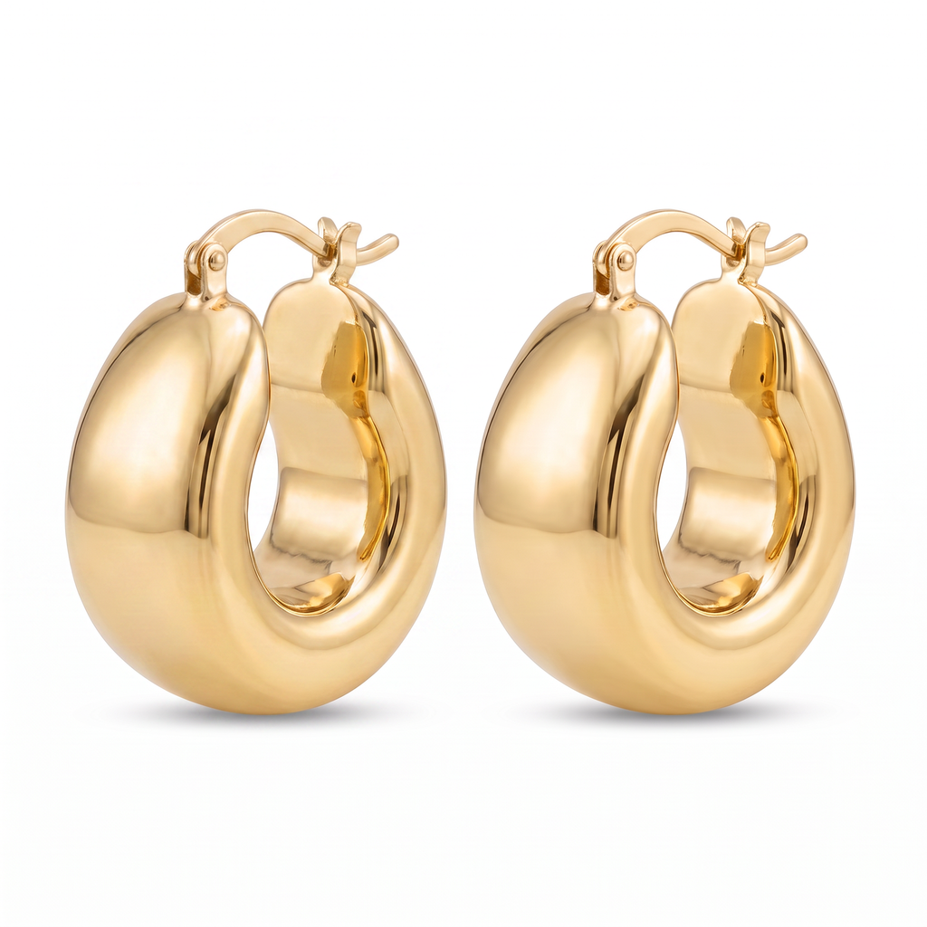 18K Yellow Gold Hoop Earring