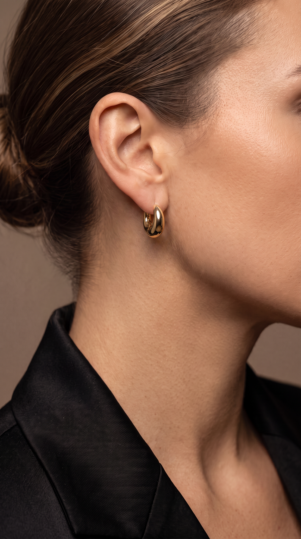 18K Yellow Gold Circle Hoop Earring