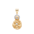 18K Two Tone Gold St. Mary Icon Pendant
