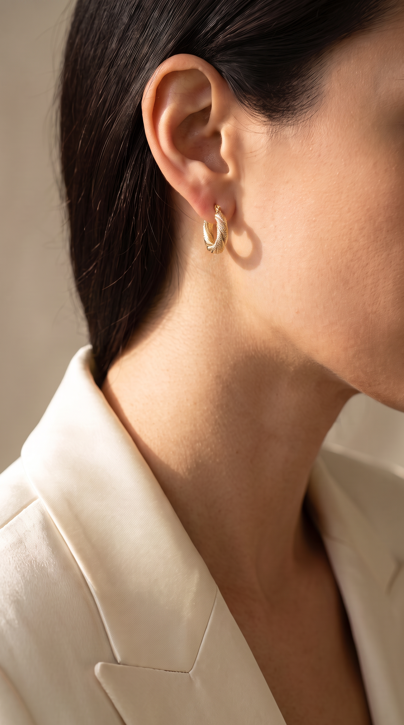 18K Yellow Gold Hoop Earrings