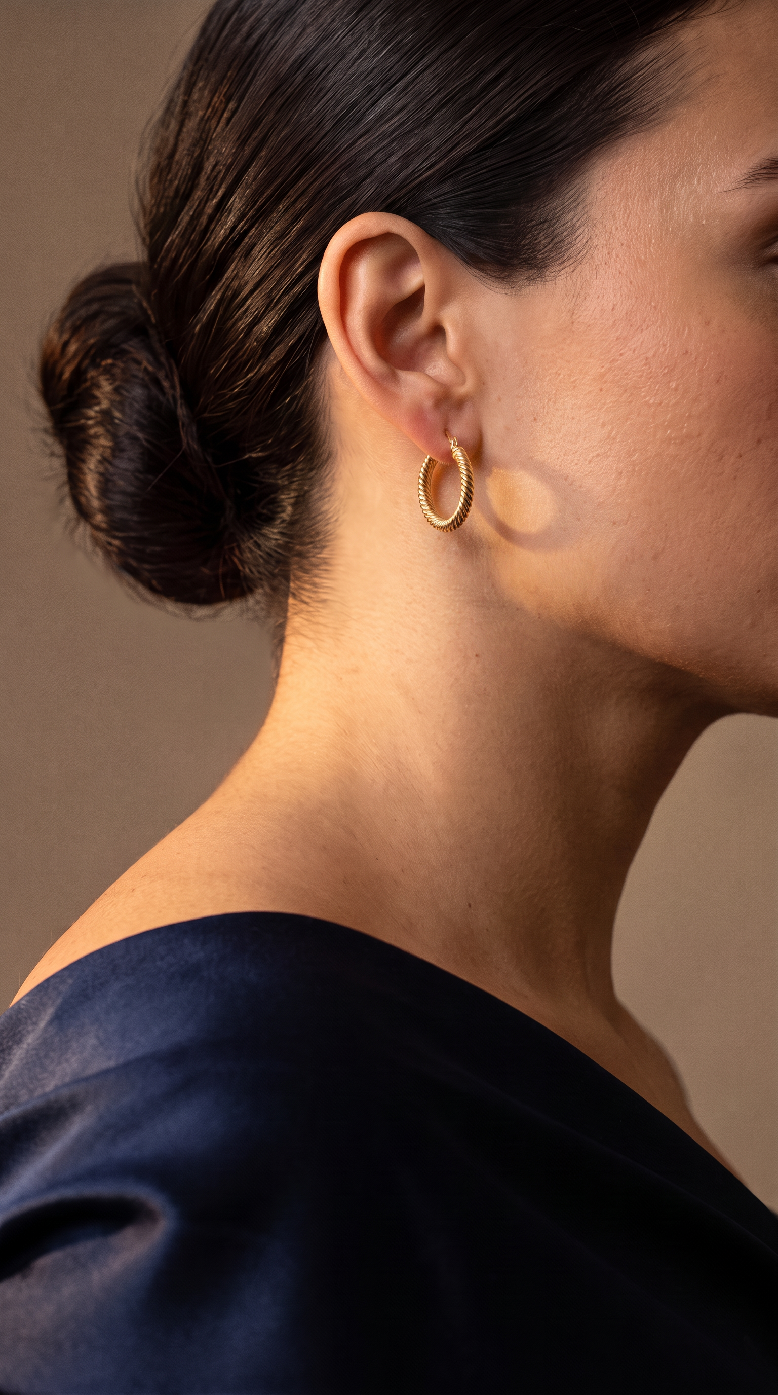 18K Yellow Gold Circle Hoop Earrings
