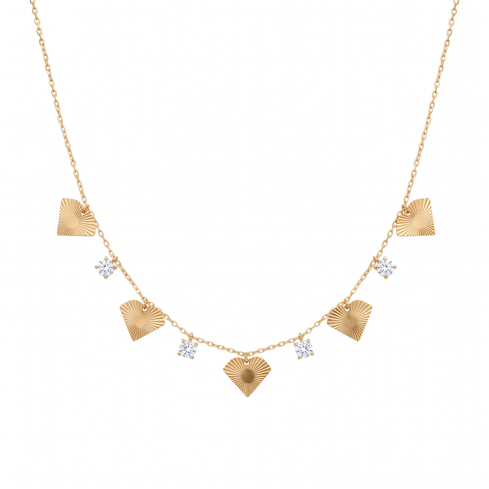 18K Yellow Gold Cubic Zirconia Necklace