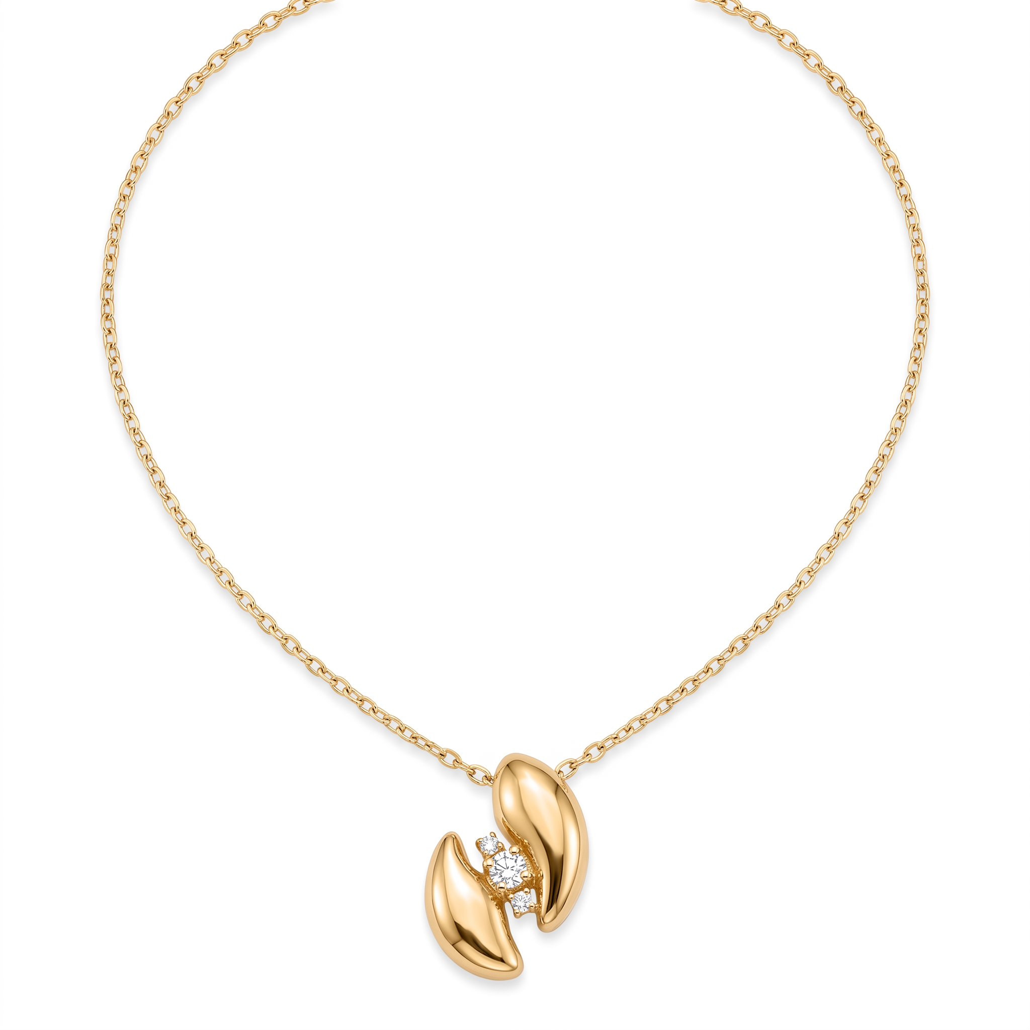 18K Yellow Gold Cubic Zirconia Necklace