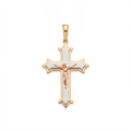 18K Multicolor Gold Crucifix Pendant