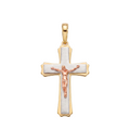 18K Multicolor Gold Cross Pendant