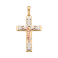 18K Multicolor Gold Crucifix Pendant