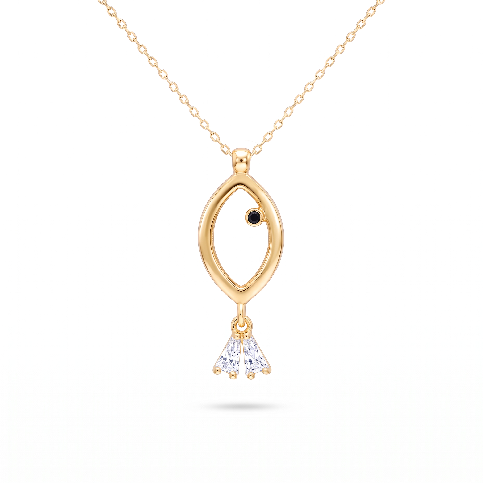 18K Yellow Gold Cubic Zirconia Necklace