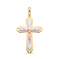 18K Multicolor Gold Cross Pendant