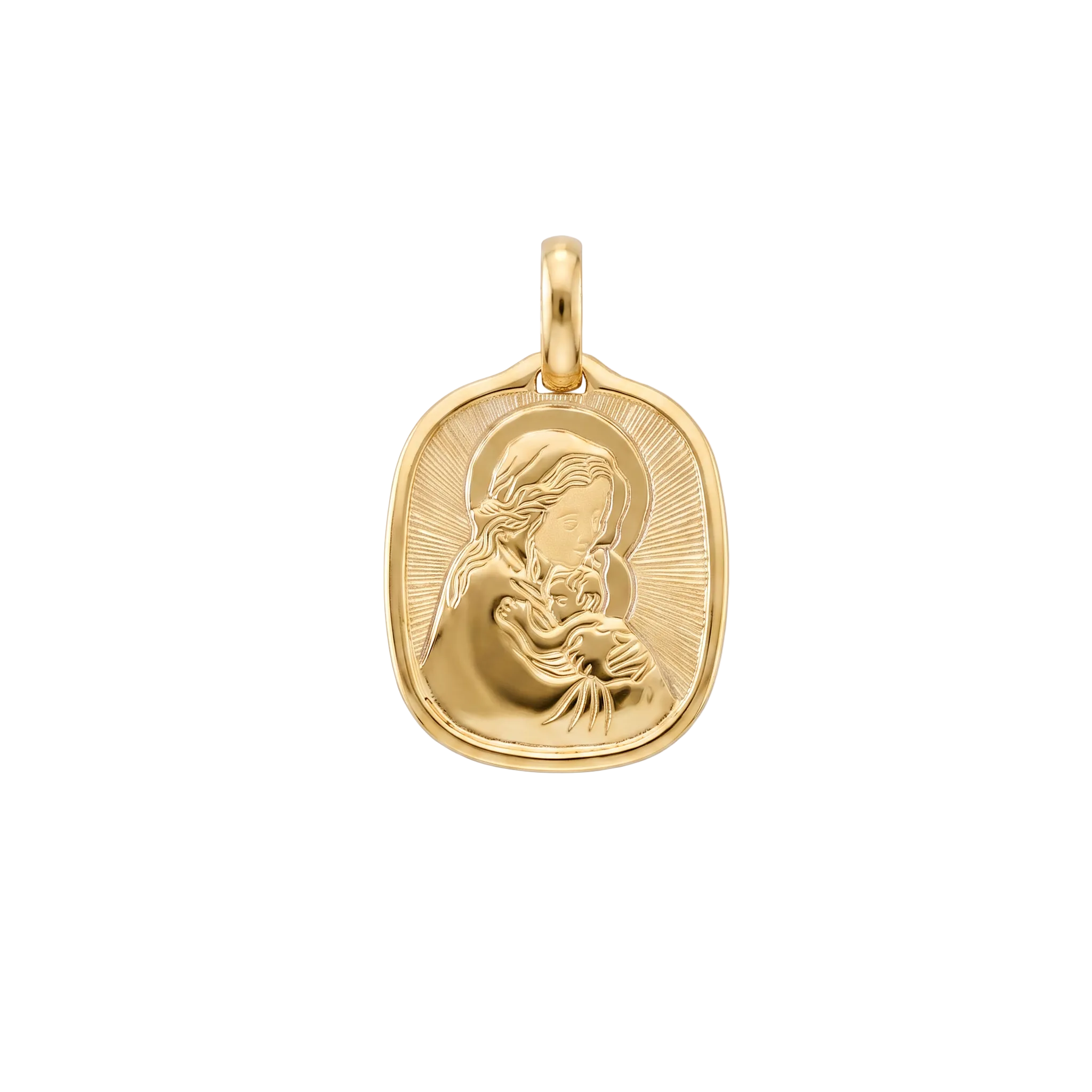 18K Yellow Gold St. Mary Icon Pendant