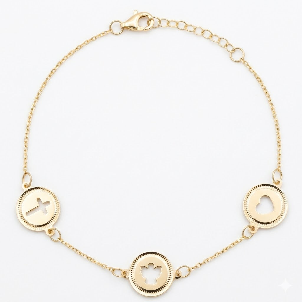 18K Yellow Gold Motif Bracelet