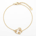 18K Yellow Gold Heart Motif Bracelet