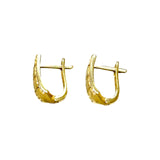 Pair 18K Gold Latch Back  Earrings CZ