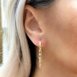 Pair 18K Gold Threader Earrings CZ