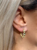 18K Solid Gold Earrings 25mm CZ