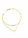 18K Solid Gold Beads DOUBLE CHAIN Anklet