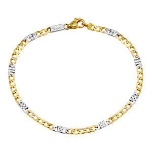 18K Solid Gold  man's bracelet 8.5 inches