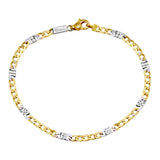 18K Solid Gold  man's bracelet 8.5 inches