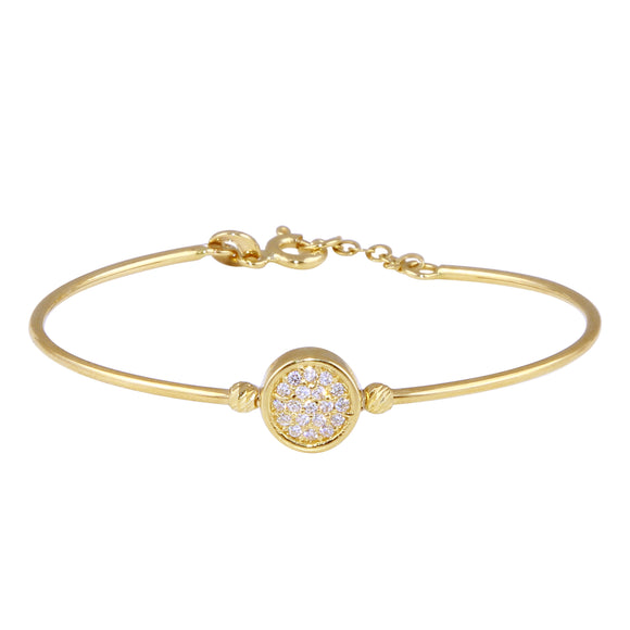 18K SOLID GOLD CZ BABY BRACELET 5 INCHES