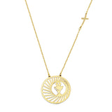 18K Solid Gold First Communion Necklace