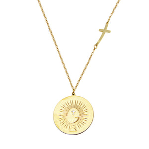 18K Solid Gold Necklace First Communion