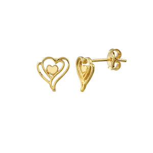 18k Yellow Gold Girls Stud Earrings