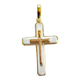 18K Multi Color Gold Jesus  Cross Pendant