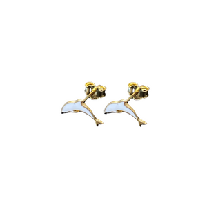 18k Yellow Gold Girls Babies  Stud Earrings