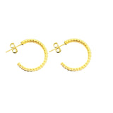 18K Solid Gold Earrings 20mm CZ
